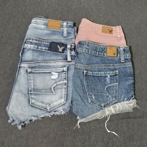 Four Pairs American Eagle Jean Shorts Size 2